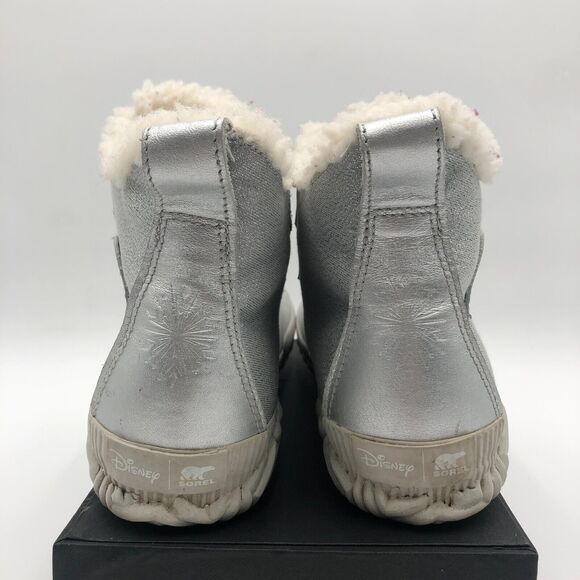 Sorel Silver Ankle Boots Disney Frozen Women’s 9 Waterproof Hiking shoes sparkly - Picture 13 of 16